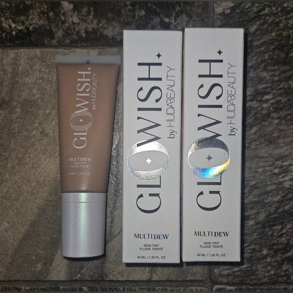 2 x Glowish By Huda Beauty Multidew Skin Tint In 04 Light Medium 1.35fl Oz - Picture 2 of 10